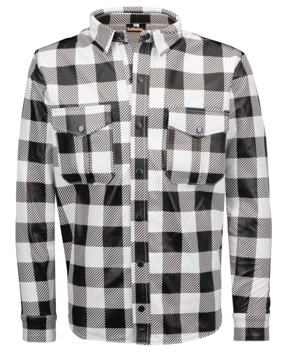 Preview: Leather shirt, long sleeves, checkered, many colours